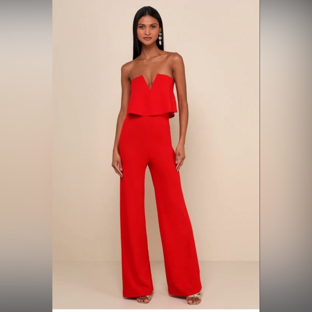 Red Lulu’s pant jumpsuit